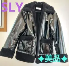 SLY　ボアライダースジャケット　ブルゾン　ブラック　ムートンコート