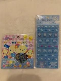 正規品⭐️ハローキティ タイルシール ウサハナ おはじきシールフレーク2種セット