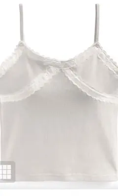 カップ入りレースホワイトキャミソール