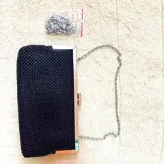 ブラック ビーズ パーティーバッグ クラッチバッグ