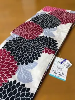 新品タグ付き　プレタ浴衣　綿100%　白地花柄 浴衣 155-165cm浴衣単品
