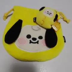 BT21 CHIMMY フェイス巾着ポーチ 　　　　　　キーリングベビー