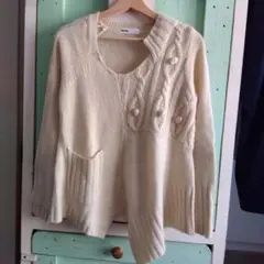 【ami様専用】Né-net クリーム色オーバーサイズニットとストライプスカート