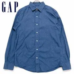 GAP ギャップ 長袖シャツ 総柄 ネイビー スリムフィット S カジュアル'