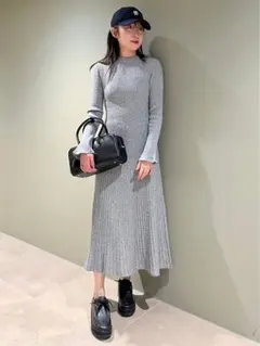 SNIDEL⭐️バックオープンニットワンピース　GRY