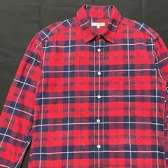 グローバルワーク 長袖 ネルシャツ L レッド ネイビー チェック ジャケット