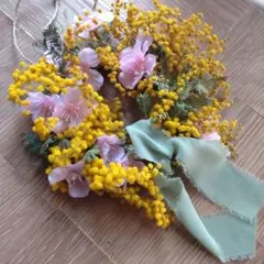 ドライミモザと桜リース 再販なし