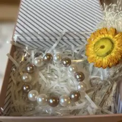 エレガントパール2色ブレスレット　日本製