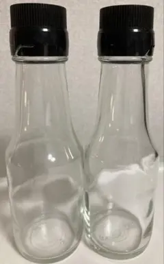 ガラス製保存容器2本セット小瓶まとめ売り調味料入れソース空き瓶117g手作りタレ