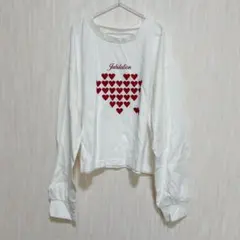 GRL グレイル ハート刺繍 長袖Tシャツ ホワイト ze892