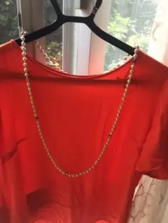 未使用コットンパールのネックレス ロング