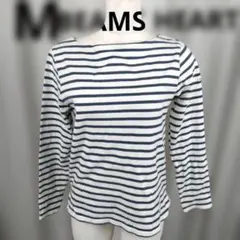 BEAMSHEART ビームス　＜M>　白×ネイビー カットソー　長袖 321