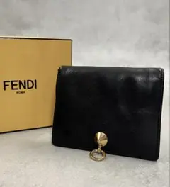 FENDI バイザウェイ ブラック レザー 折り財布 9761のサムネイル