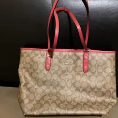 COACH トートバッグ ベージュ ピンク