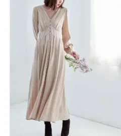 COCO DEAL アイレット刺繍コルセットワンピース パープル