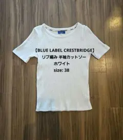 【BLUE LABEL CRESTBRIDGE】リブ編み 半袖カットソー/38