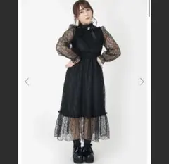 AnkRouge 黒 レースロングドレス