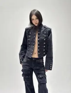 しい ナポレオンジャケット スリムライダースジャケット Y2K y2K denim ナポレオンジャケット ミリタリージャケット - メルカリ