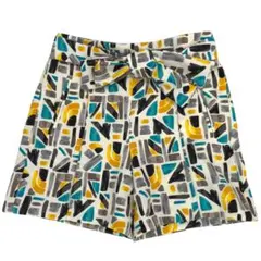 【ZARA】総柄 ハイウエストショートパンツ XSサイズ ポップデザイン XS