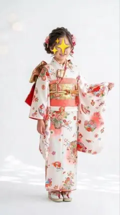 7歳　正絹白ピンク暈し花車　七五三　お着物・帯・筥迫セット 7歳 正絹白ピンク暈し花車 七五三 お着物・帯・筥迫セット - メルカリ