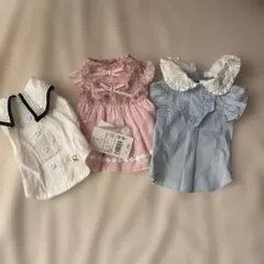 犬服 3点セット XSサイズセーラーカラー フリル 花柄のサムネイル