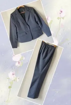 グレー 2ボタン ビジネススーツ上下　日本製