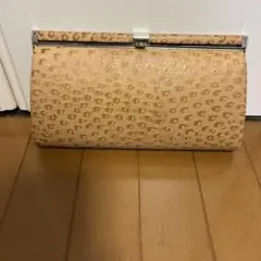オーストリッチ風クラッチバッグ ベージュ