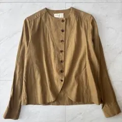 Rai-Atelier リネン混 ノーカラージャケット 日本製 麻55% 岡山 Rai-Atelier リネン混 ノーカラージャケット 日本製 麻55% 岡山 - メルカリ