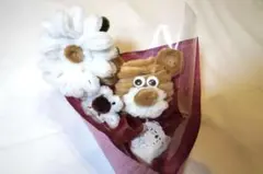 モールフラワー 韓国風 くま花束 ミニブーケ 枯れない花 インテリアやプレゼント