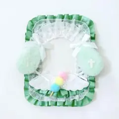 和カフェメイドなたれ耳うさぎちゃん　緑　トレカケースデコ　硬質カードケースデコ