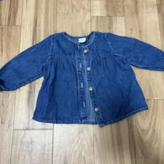 H&M デニムブルー ボタン付きシャツ 74cm