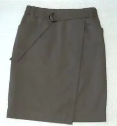 BOSCH ベルト付 巻きスカート風タイトスカート　カーキ　36サイズ