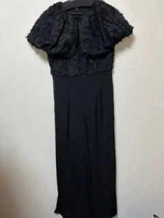 新品　黒　M リルアー　フリンジファルスカラーオールインワン　パンツドレス