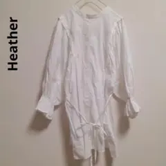 Heather　2way ホワイトブラウス　キャンディスリーブ　リボン