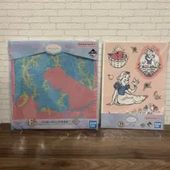 ディズニープリンセス 一番くじ E賞タオル＆G賞ステッカー セット