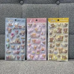 もっと！ふにふにシール　リラックマ 3枚　セット　ボンボンドロップシール
