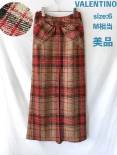 美品 VALENTINO ネップツイード ロングスカート 6 M ヴァレンティノのサムネイル