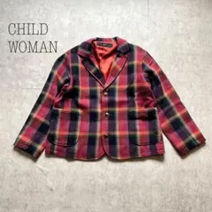 チャイルドウーマン　CHILD WOMAN テーラードジャケット チェック赤