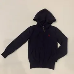 ラルフローレン　140 定価3万5千円　紺　薄手ウールのジップアップパーカーのサムネイル