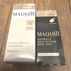 マキアージュ　美容液ファンデーション　コーラルピンク15&下地　ラベンダーセット