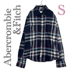 アバクロ 長袖 フランネル シャツ チェック muscle厚手 USAメンズS