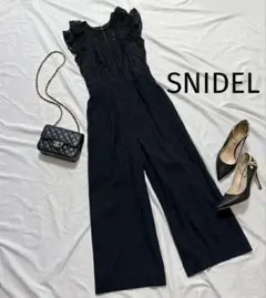 スナイデル　SNIDEL オールインワンレースコンビパンツ　黒　オケージョンのサムネイル