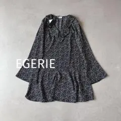 新品♡EGERIE 花柄 長袖ワンピース フランス製　ひざ丈　FREEサイズ
