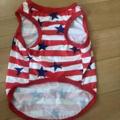 犬用タンクトップ 赤白ストライプ 星柄 M 未使用