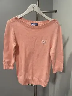 BURBERRYBULE LABELバーバリー7分袖トップス綿100%ピンクロゴ