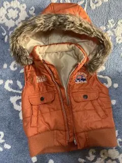 90cm オレンジ色ファー付きアウター