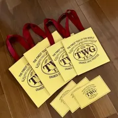 シンガポールTWG TEA ショップ袋4枚&カード３枚　セット