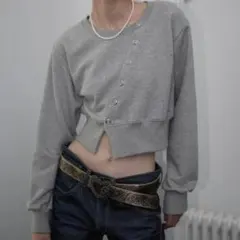 ROSEFRANTZ Eyelet Slit Sweatshirt [Gray]