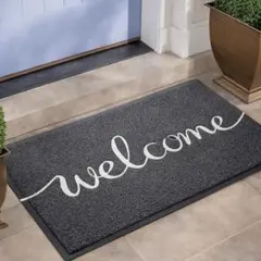 玄関マット 屋外 泥落とし Welcome おしゃれ 北欧風 防汚 ドアマット