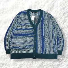 【新品】RAGEBLUE ニットカーディガン ジャガード織　オーバーサイズ M